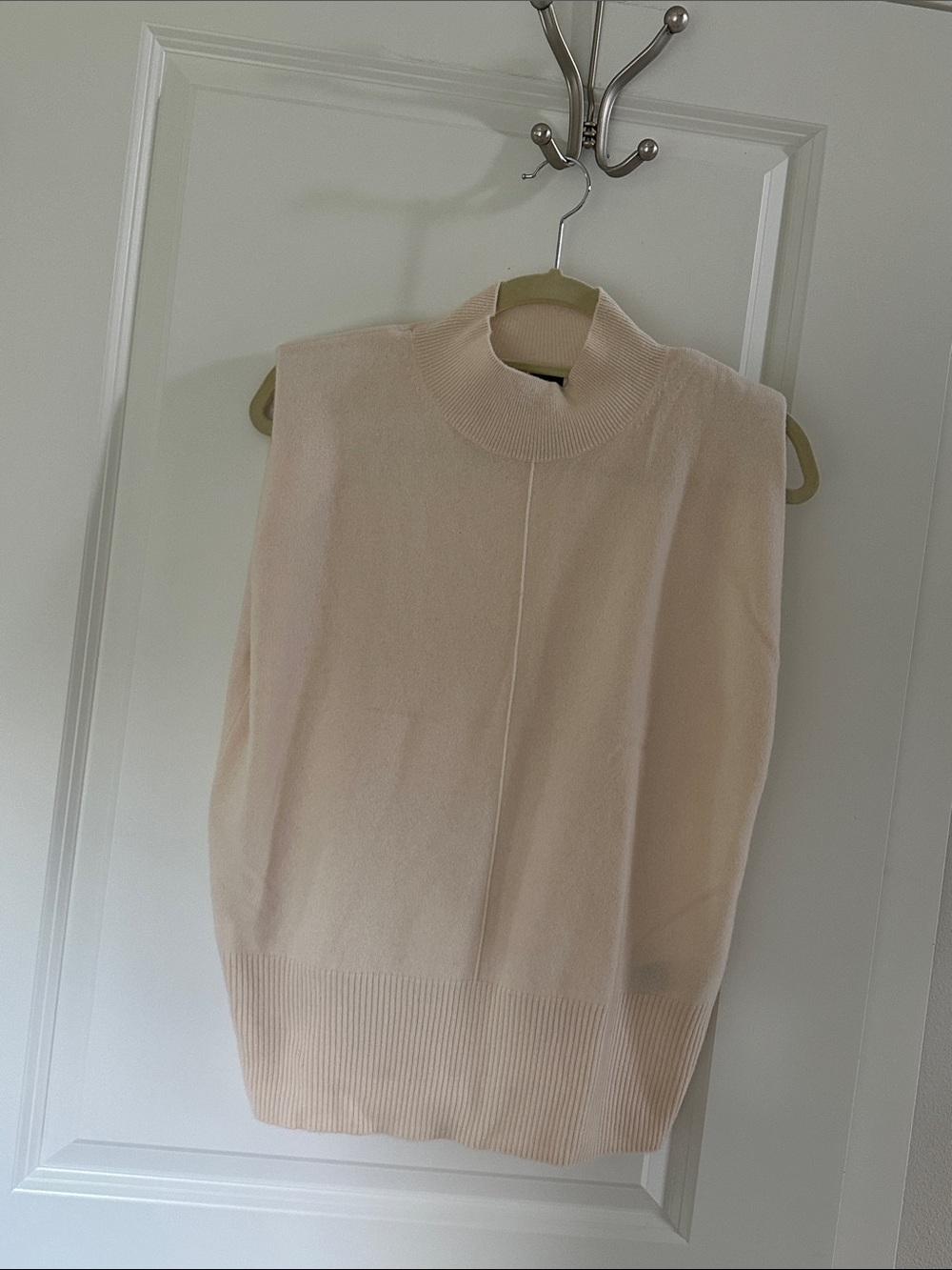 Banana Republic Sleeveless Mock Neck Knit - Light Blush